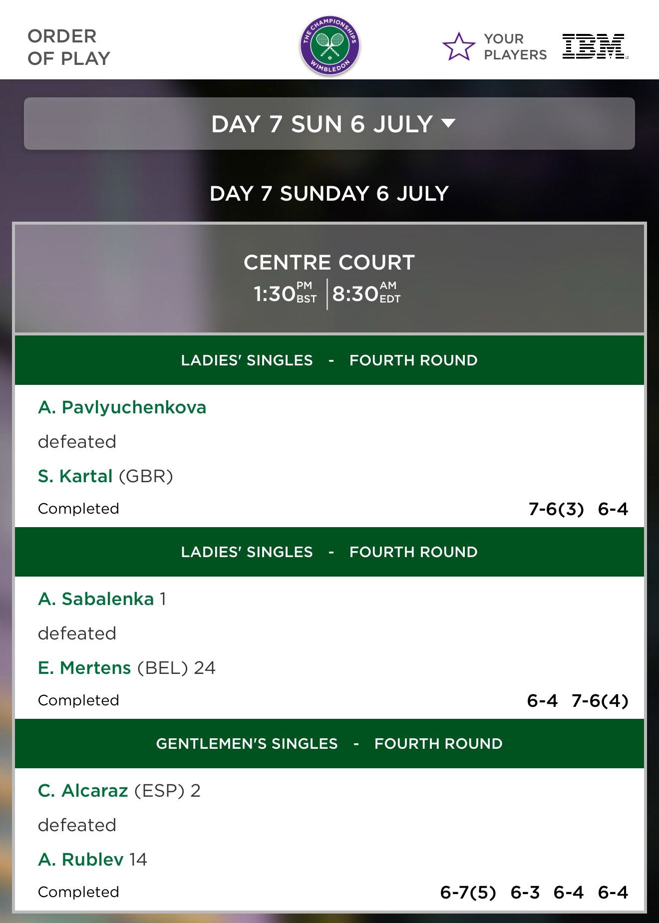 Sunday Lineup